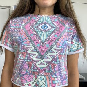 Wildfox evil eye small crop top shirt